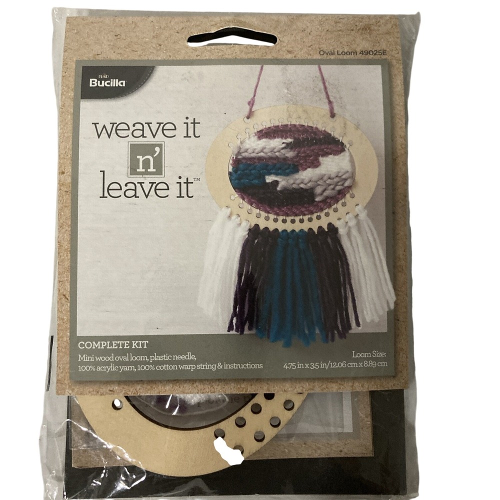 Bucilla Weave It Leave It Kit Oval Loom 4.75 x 3.5" Instructions